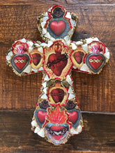 Load image into Gallery viewer, Catholic Mosaic Art Cross Sacred Heart