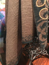 Load image into Gallery viewer, Artisan Alpaca Sweater Shawl Peru Black Brown Hand-Finished Embroidered