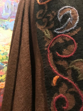 Load image into Gallery viewer, Artisan Alpaca Sweater Shawl Peru Black Brown Hand-Finished Embroidered