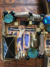 Load image into Gallery viewer, Catholic Mosaic Art Cross Icons Crucifix Blue