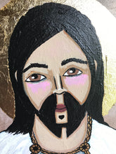 Load image into Gallery viewer, Folk Art Catholic Art Sacred Heart of Jesus Original Ethereal Icons Erin Leeper