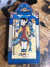 Load image into Gallery viewer, Folk Art Retablo Archangel Raphael Healer Fishermen Travelers Lovers Leaving Home Garlick
