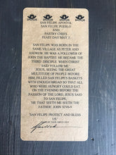 Load image into Gallery viewer, Folk Art Retablo Saint Philip Apostle San Felipe Apostle Pastry Chefs Hatters Garlick