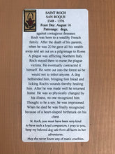 Load image into Gallery viewer, Folk Art Retablo Saint Roch San Roque Dogs Dog Owners Knee Problems Surgeons Invalids Bachelors Plague Rashes Skin Diseases Contagious Diseases Pestilence and Epidemics Garlick