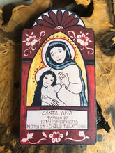 Load image into Gallery viewer, Folk Art Retablo Saint Anne Santa Ana Grandmothers Mother Child Relations Unmarried Women Women in Labor Educators Miners Garlick