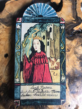Load image into Gallery viewer, Folk Art Retablo Saint Barbara Santa Barbara Artillerymen Miners Architects Garlick