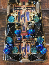 Load image into Gallery viewer, Catholic Mosaic Art Cross Icons Crucifix Blue