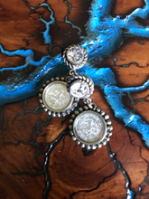 Load image into Gallery viewer, Artisan Jewelry Ala Blanca St. Benedict Cross Medal Earrings German Silver Swarovski Crystal