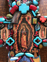 Load image into Gallery viewer, Catholic Mosaic Art Cross Our Lady of Guadalupe Large Jeweled