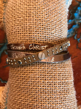Load image into Gallery viewer, Good Works Bracelet Divine Inspiration Scripture Bible Verse Leather Three Strand Swarovski Crystal Magnetic