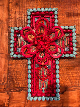 Load image into Gallery viewer, Copy of Catholic Mosaic Art Cross Our Lady of Guadalupe Rose Petals
