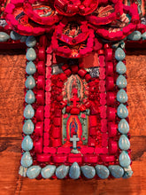 Load image into Gallery viewer, Copy of Catholic Mosaic Art Cross Our Lady of Guadalupe Rose Petals
