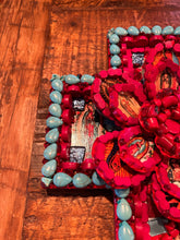 Load image into Gallery viewer, Copy of Catholic Mosaic Art Cross Our Lady of Guadalupe Rose Petals
