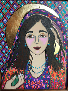 Folk Art Catholic Art Mary Magdalene Original Ethereal Icons Erin Leeper