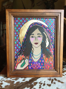 Folk Art Catholic Art Mary Magdalene Original Ethereal Icons Erin Leeper