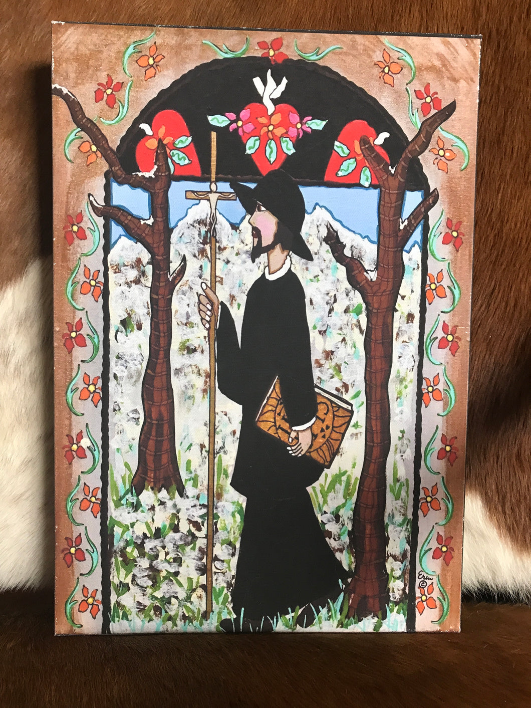Folk Art Catholic Art Giclee Saint John Francis Regis on a Mission Erin Leeper