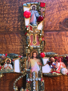 Catholic Mosaic Art Cross Divine Mercy