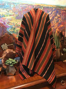 Artisan Caamano Alpaca Shawl Peru Serape Stripe Reversible