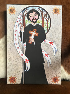 Folk Art Catholic Art Giclee Saint John Francis Regis Portrait Erin Leeper