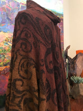 Load image into Gallery viewer, Artisan Caamano Alpaca Pancho Cowl Peru Ombre Mustard Gold Chocolate Brown
