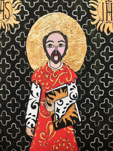 Folk Art Catholic Art Giclee Saint Ignatius Loyola Spiritual Warrior Erin Leeper