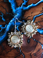 Load image into Gallery viewer, Artisan Jewelry Ala Blanca St. Benedict Earrings Tombaga Swarovski Crystal
