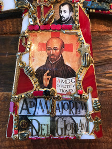 Catholic Mosaic Art Cross Jesuit Society of Jesus St. Ignatius Loyola Ad Majorem Dei Gloriam