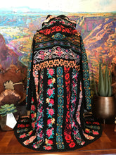 Load image into Gallery viewer, Johnny Was Seil Hooded Duster Medium Black Embroidered
