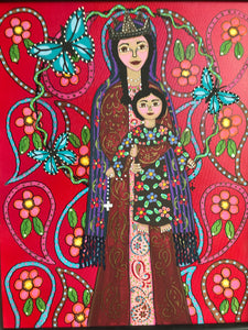 Folk Art Catholic Art Madonna and Child Original Ethereal Icons Erin Leeper