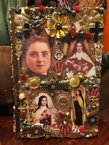 Catholic Mosaic Art Box St. Terese of Lisieux Memory Box