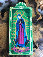 Load image into Gallery viewer, Folk Art Retablo Our Lady of Guadalupe Americas Mexico St. Juan Diego Garlick
