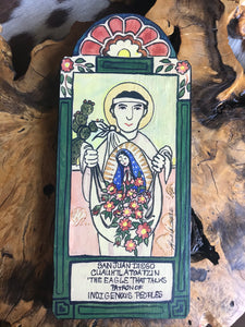 Folk Art Retablo Saint Juan Diego San Juan Diego Cuauhtlatoatzin Indigenous Peoples Garlick