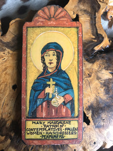 Folk Art Retablo Saint Mary Magdalene Contemplatives Fallen Women Hairdressers Perfumers Garlick