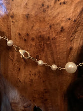 Load image into Gallery viewer, Artisan Jewelry French Lourdes Silver Sacred Heart Cross Flowers Freshwater Pearl Necklace
