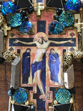 Load image into Gallery viewer, Catholic Mosaic Art Cross Icons Crucifix Blue
