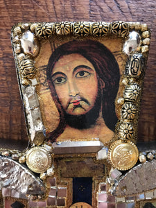 Catholic Mosaic Art Cross Icons Crucifix Gold