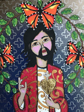 Load image into Gallery viewer, Folk Art Catholic Art Sacred Heart of Jesus Original Ethereal Icons Erin Leeper
