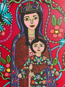 Folk Art Catholic Art Madonna and Child Original Ethereal Icons Erin Leeper