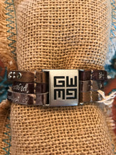 Load image into Gallery viewer, Good Works Bracelet Divine Inspiration Scripture Bible Verse Leather Three Strand Swarovski Crystal Magnetic
