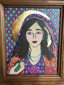 Folk Art Catholic Art Mary Magdalene Original Ethereal Icons Erin Leeper