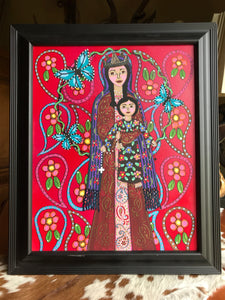 Folk Art Catholic Art Madonna and Child Original Ethereal Icons Erin Leeper